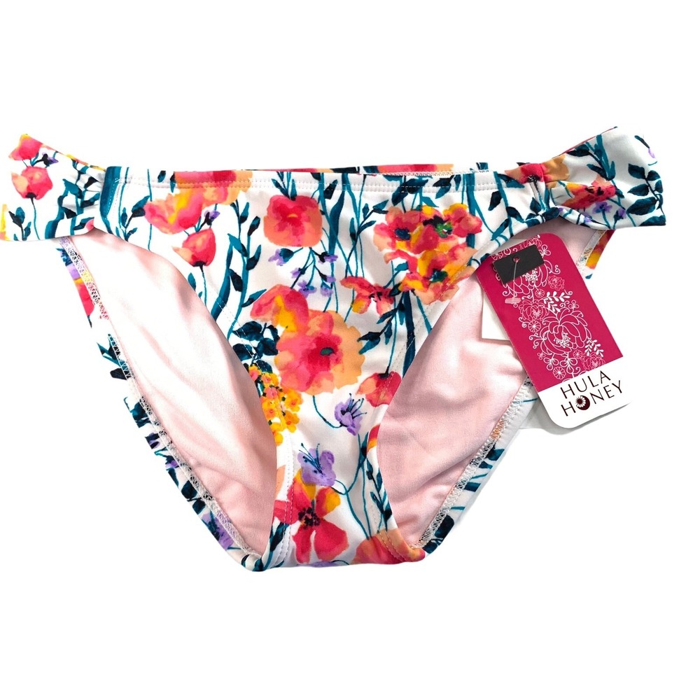 Hula Honey Juniors Floral In Such A Fleury Side-Tab Floral Swim‎ Bottom Medium